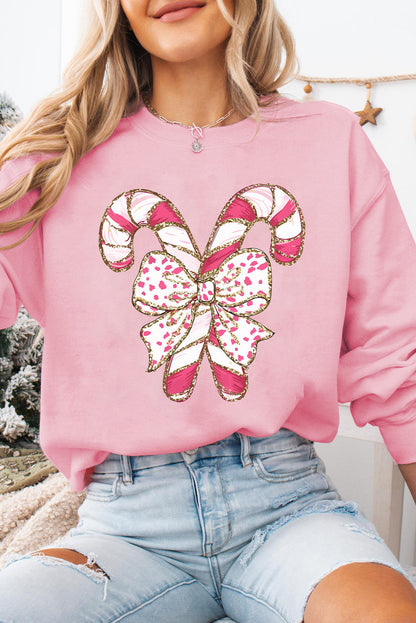 Sudadera Navideña Rosa Con Lazo