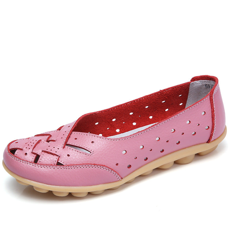 Zapatos Mocasines Mujer Perforados Flexibles