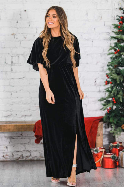 Vestido Noche Corto de Terciopelo Elegante Mujer