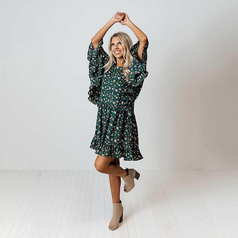 Vestido Boho Florado Corto Mujer - Vestiria