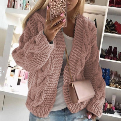 Chaquetón de punto suave para mujer