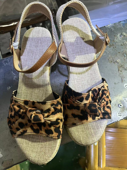 Sandalias de tacón mujer con lazo