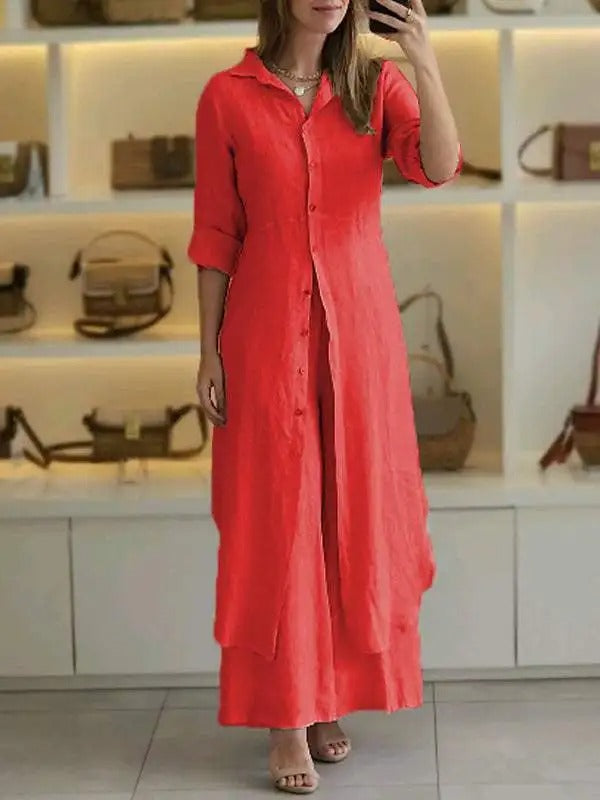 Vestido Lino Ligero y Pantalones Comfort