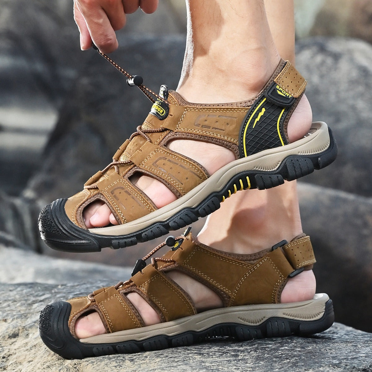 Sandalias Hombre Cuero Ventiladas Dakar - Vestiria
