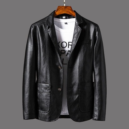 Chaqueta Hombre Cuero Sintético Elegante