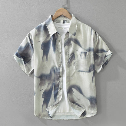 Camisa Hombre Estampado Geométrico Corte Clásico