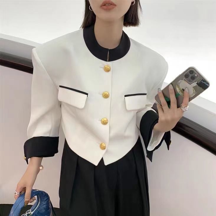 Chaquetilla Mujer Clásica Francesa Sencilla