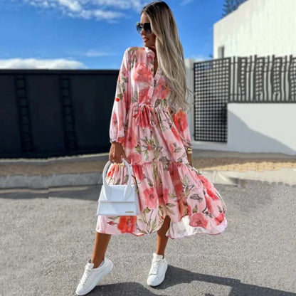 Vestido Mujer Estampado Manga Larga - Vestiria