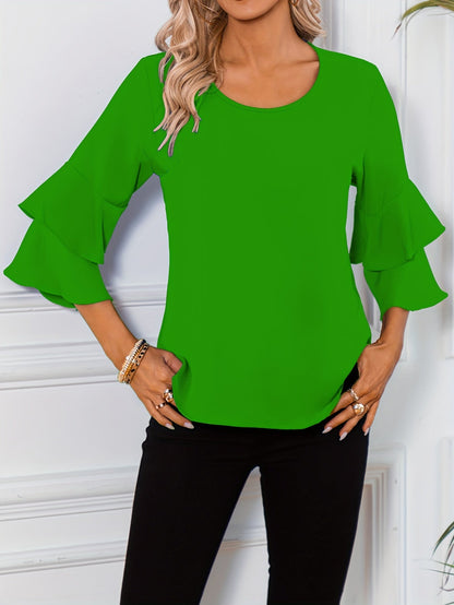 Blusa Mujer Romántica Mangas Voladas