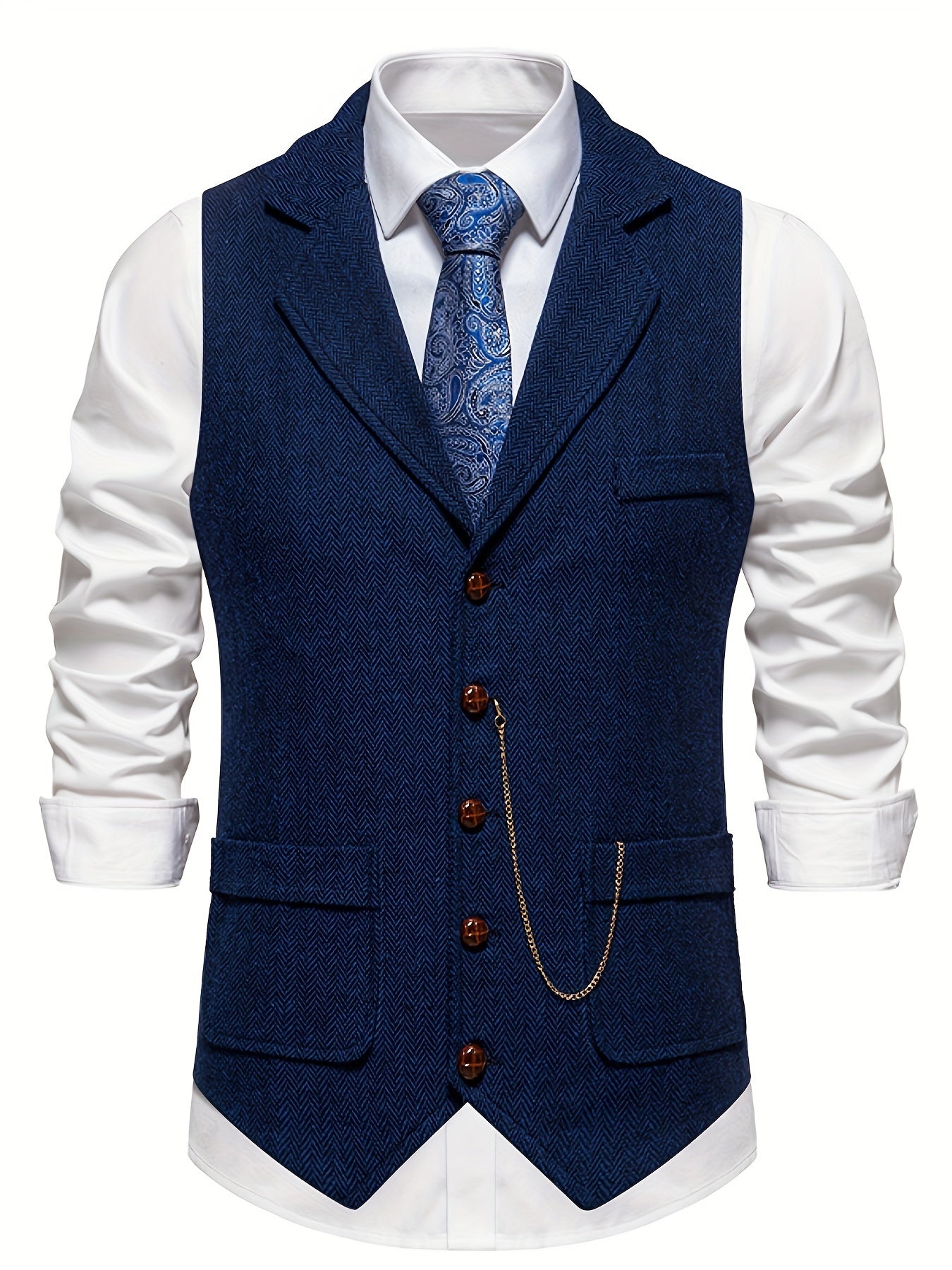 Chaleco Hombre Diseño Espiga Elegante