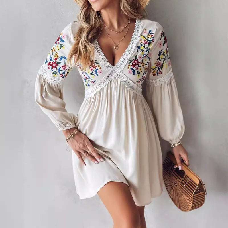 Vestido Fiesta Floral Estilo Libre