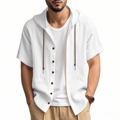 Camisa Hombre Capucha Algodón Relajada