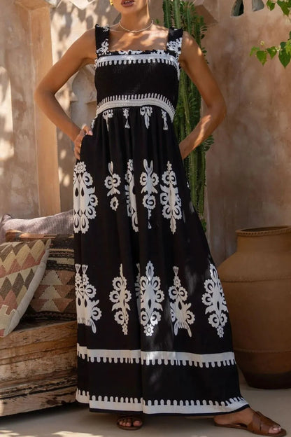 Vestido Estampado Elegante Sin Mangas Fiesta - Vestiria