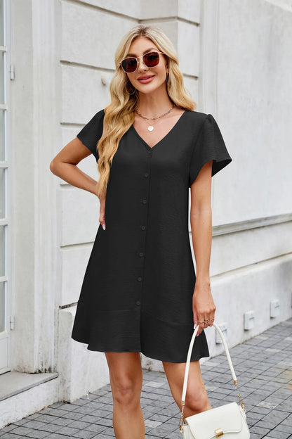 Vestido Mujer Sencillo Cuello V