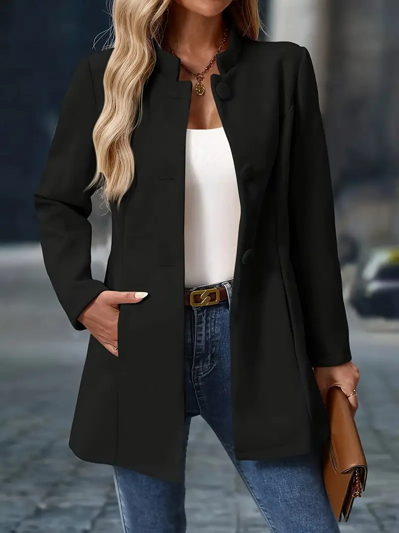 Chaquetón Invierno Cuello Alto Abotonado