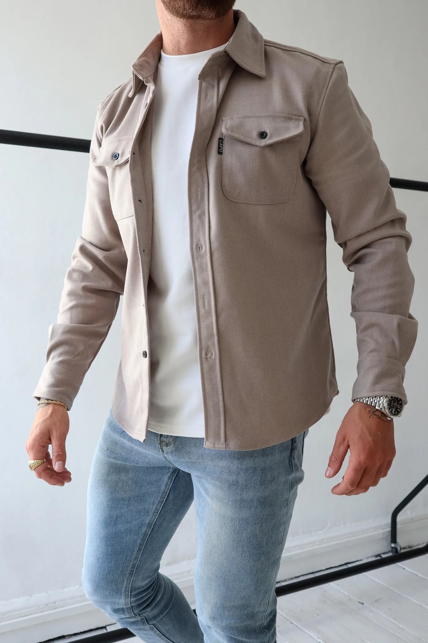 Chaquetón Hombre Bolsillos Botones Cazadora Clásica - Vestiria