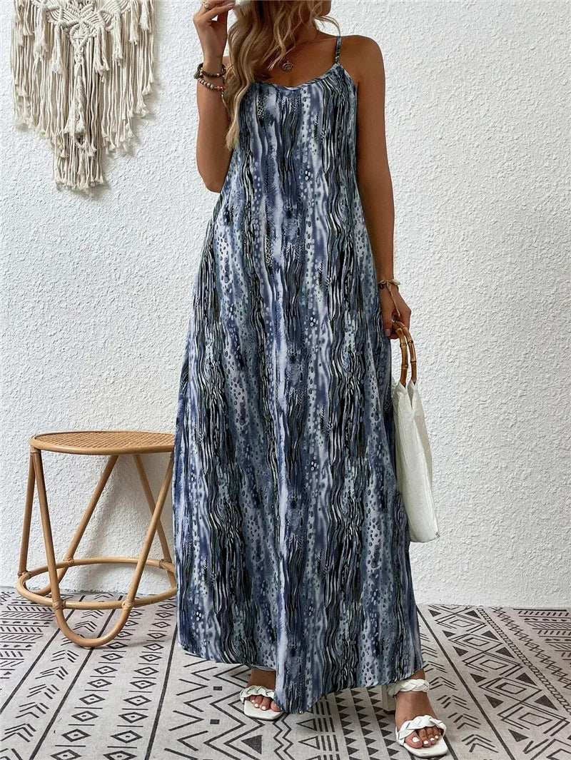 Vestido Boho Largo Sin Mangas Estilo Libre - Vestiria