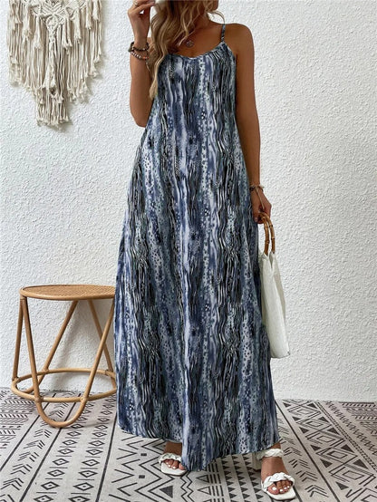 Vestido Boho Largo Sin Mangas Estilo Libre - Vestiria