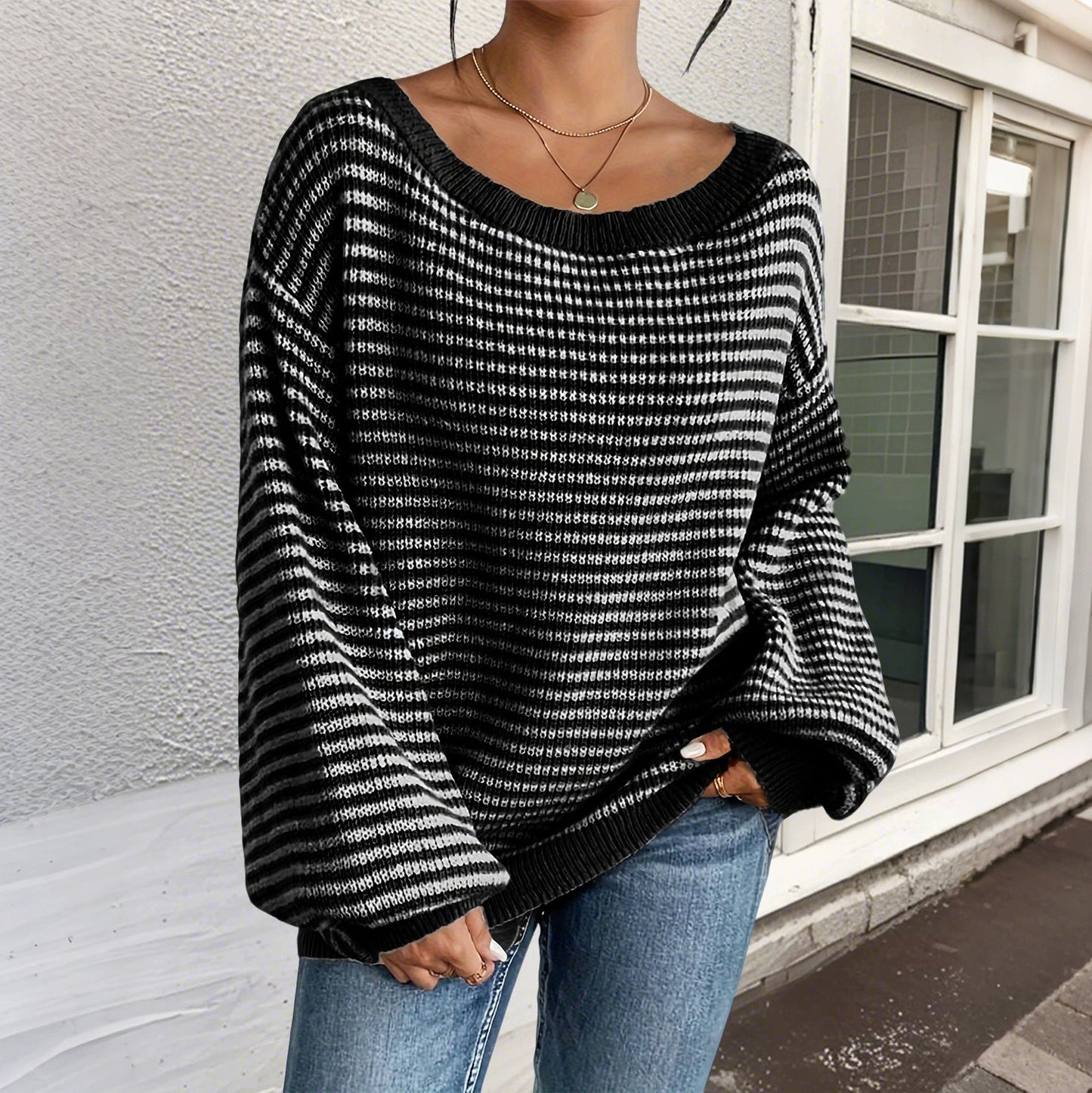 Sudadera de punto cálido mujer moderna