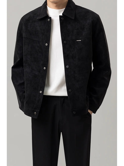Chaqueta Hombre Piel Sintética Elegante
