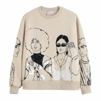 Sudaderas anchas con estampado casual