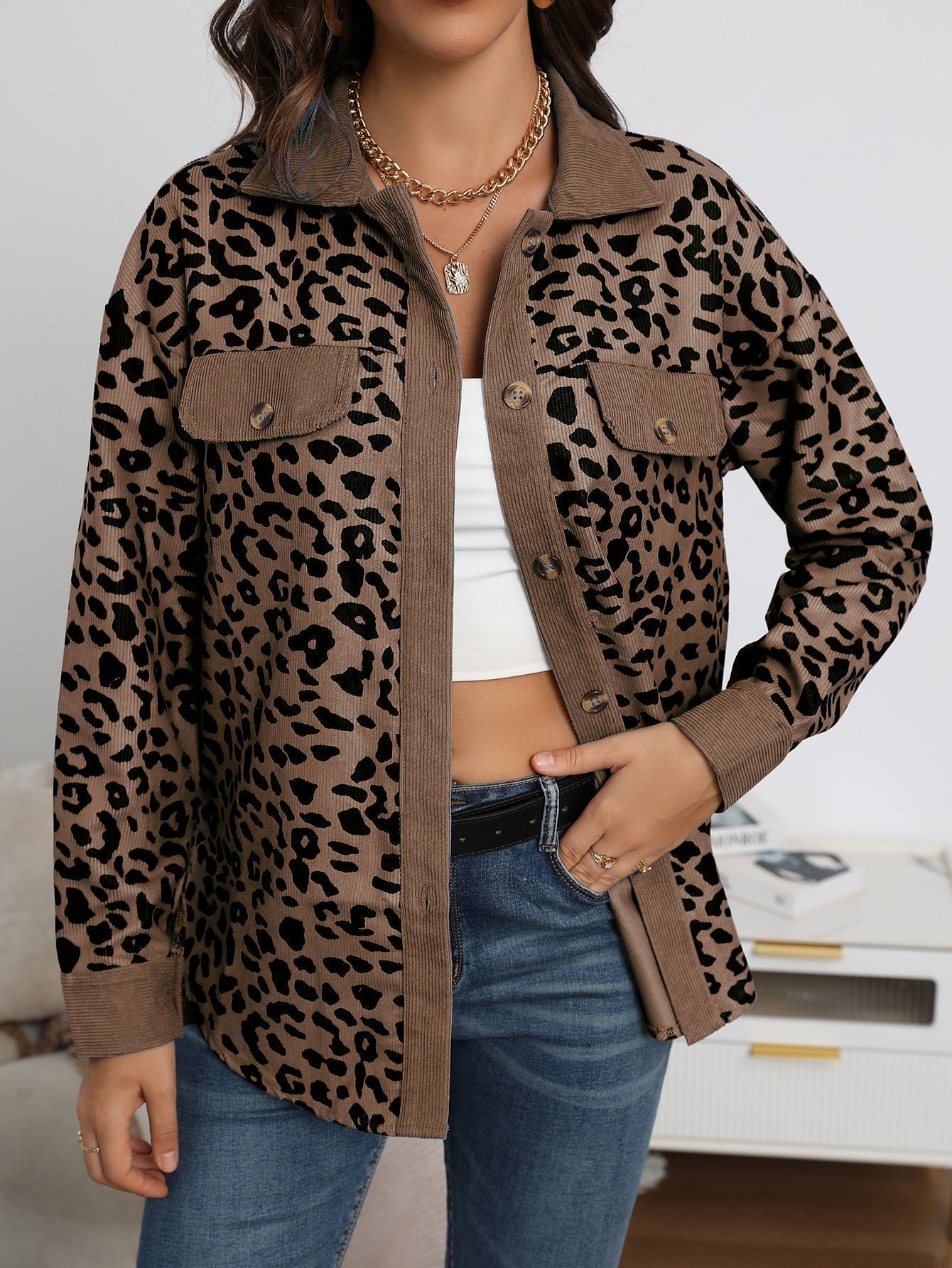 Abrigo Leopardo Mujer Estilo Glamour
