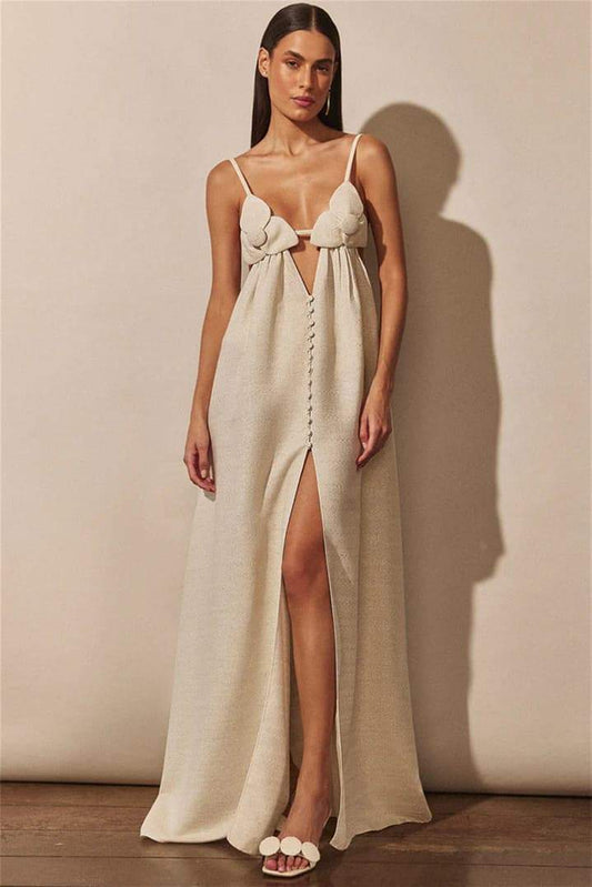 Vestido Maxi Floral Elegante con Escote en V - Vestiria