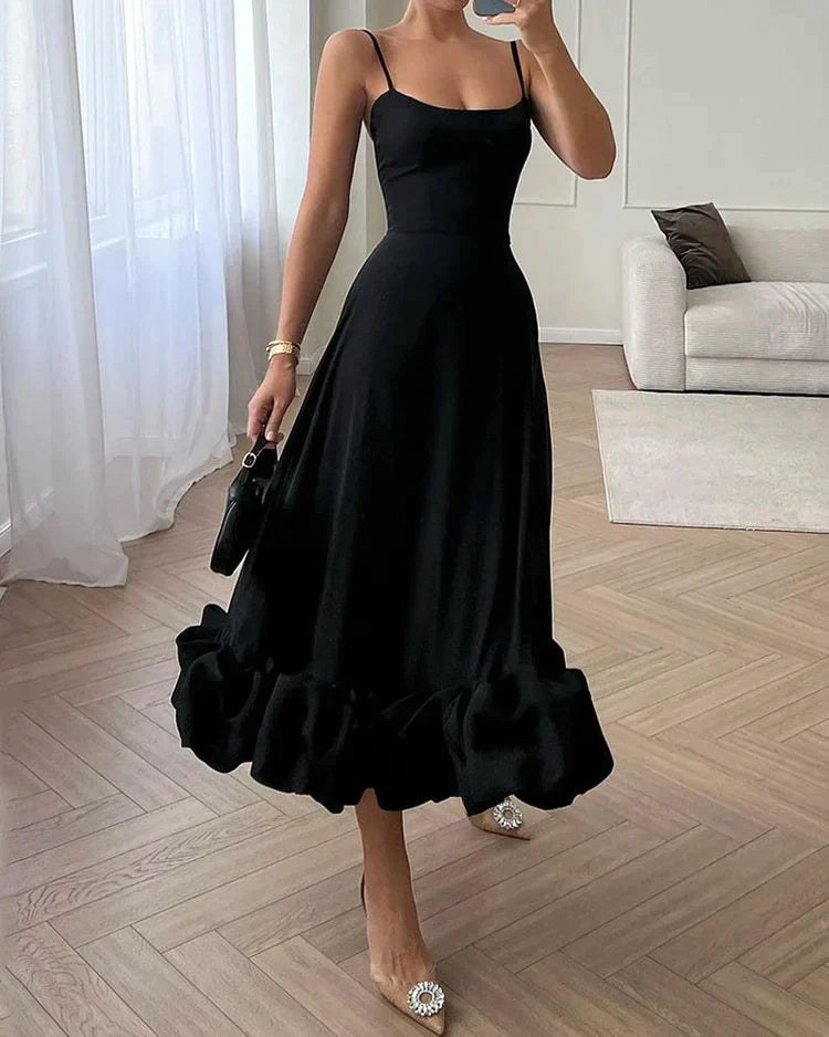 Vestido Fiesta con Volantes Elegante