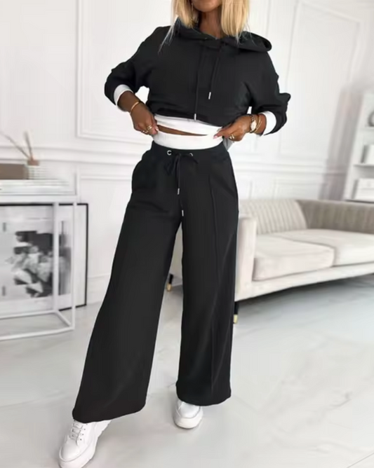 Conjunto Deportivo Sudadera y Pantalón Ancho Mujer - Vestiria