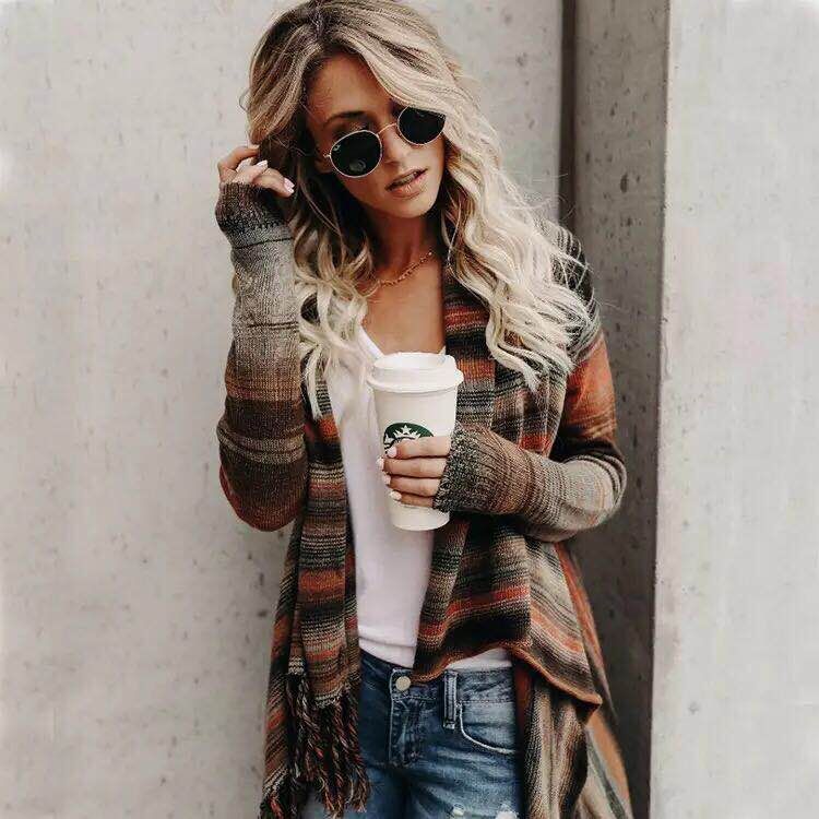 Jerséi Mujer Rayas Cuello Alto Invierno - Vestiria
