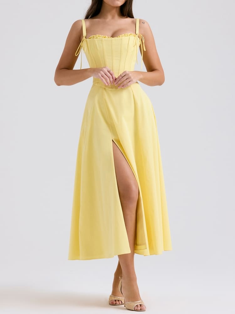 Vestido Amarillo Ligero y Feminino Verano - Vestiria