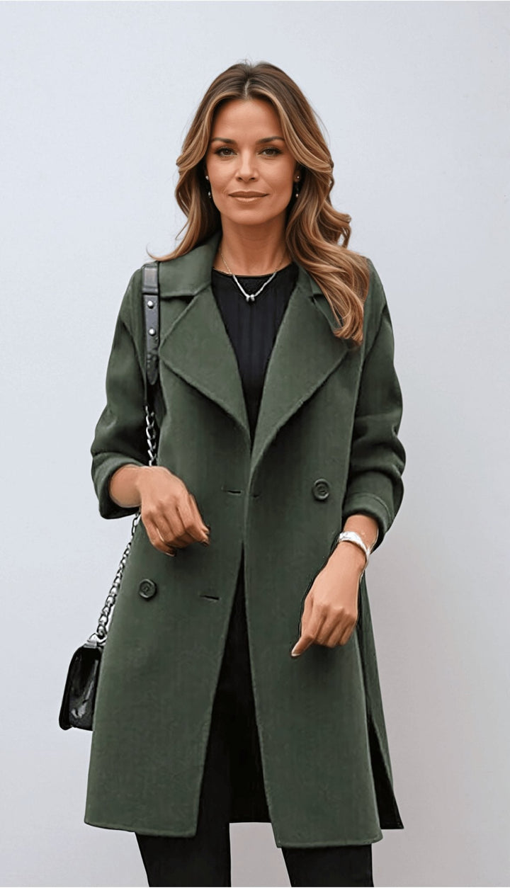 Abrigo Mujer Cálido y Elegante Doble Abotonado - Vestiria