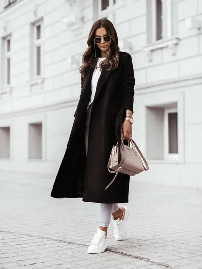 Abrigo Mujer Invierno Estilo Urbano Largo