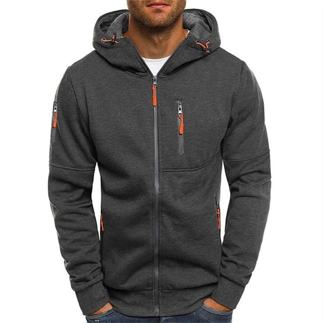 Chaqueta Hombre Impermeable con Capucha y Bolsas