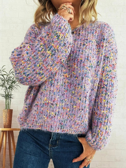 Jersey de Punto Cálido y Colorido Mujer