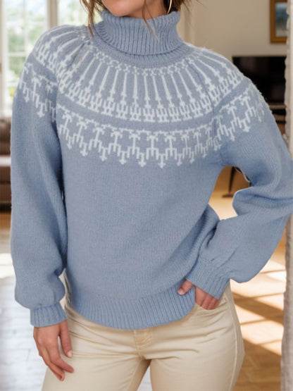 Jersey Mujer Cuello Alto Contraste Moderno - Vestiria