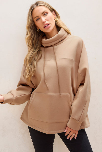 Sudadera Cuello Alto Cómoda con Cordón