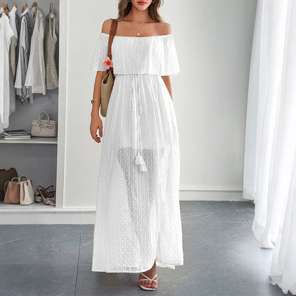 Vestido largo mujer gasa floreado escote corazón