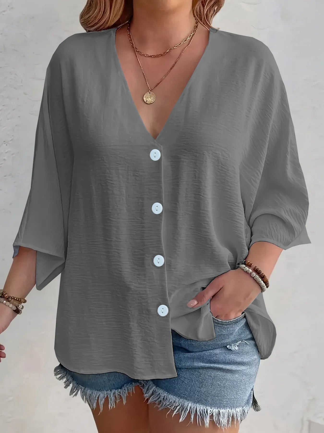 Blusa Mujer Ligera Cuello V