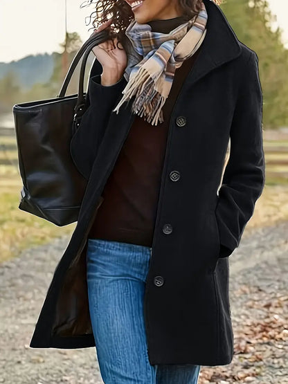 Abrigo Largo Mujer Estilo Clásico Elegante