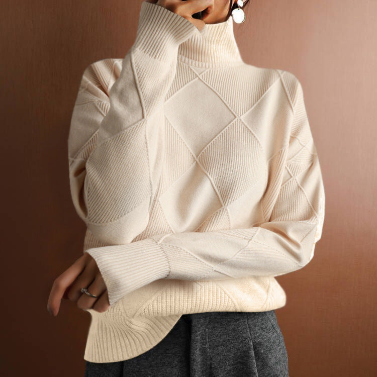 Sudadera gruesa cuello alto mujer - Vestiria