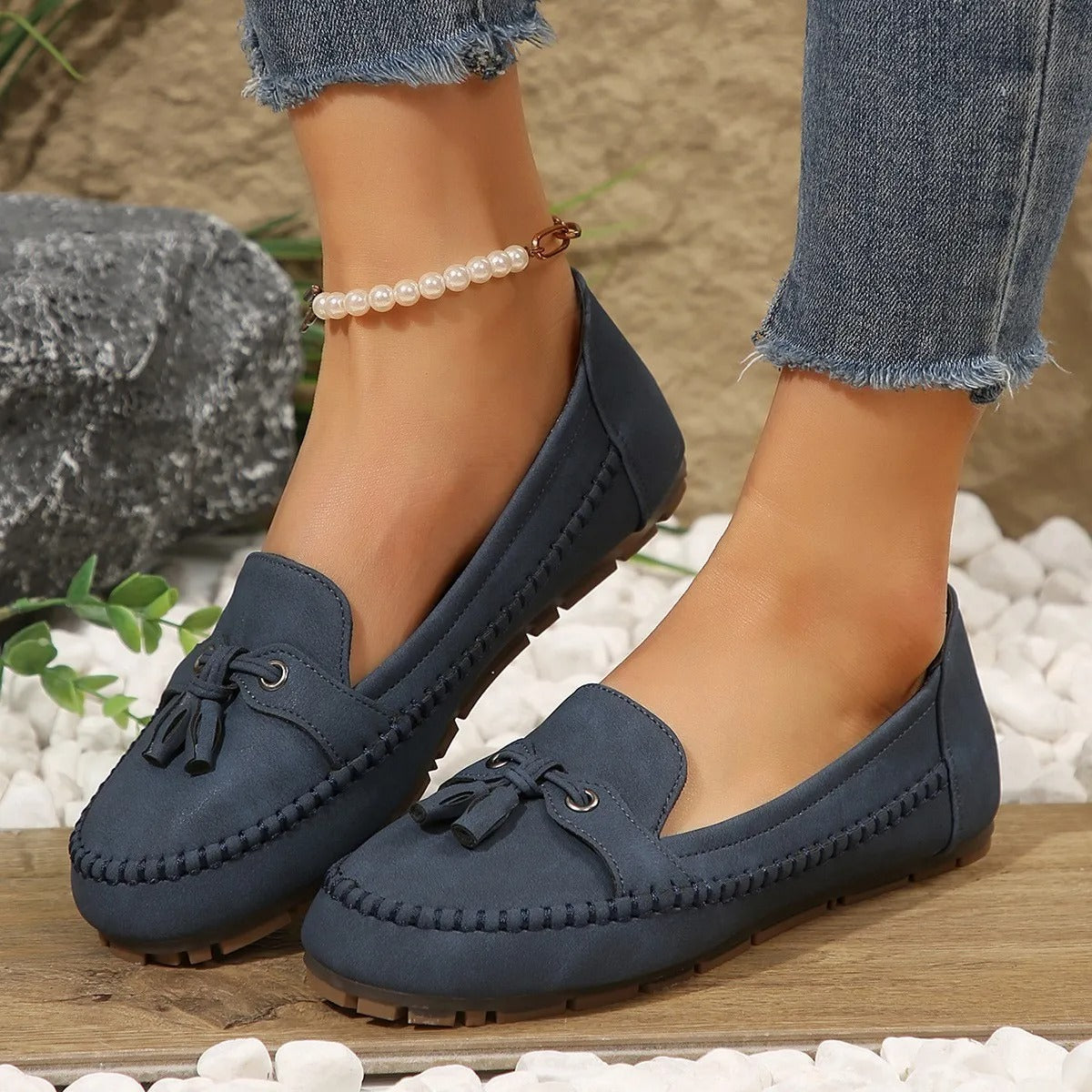 Zapatos planos cómodos mujer con lazo - Vestiria