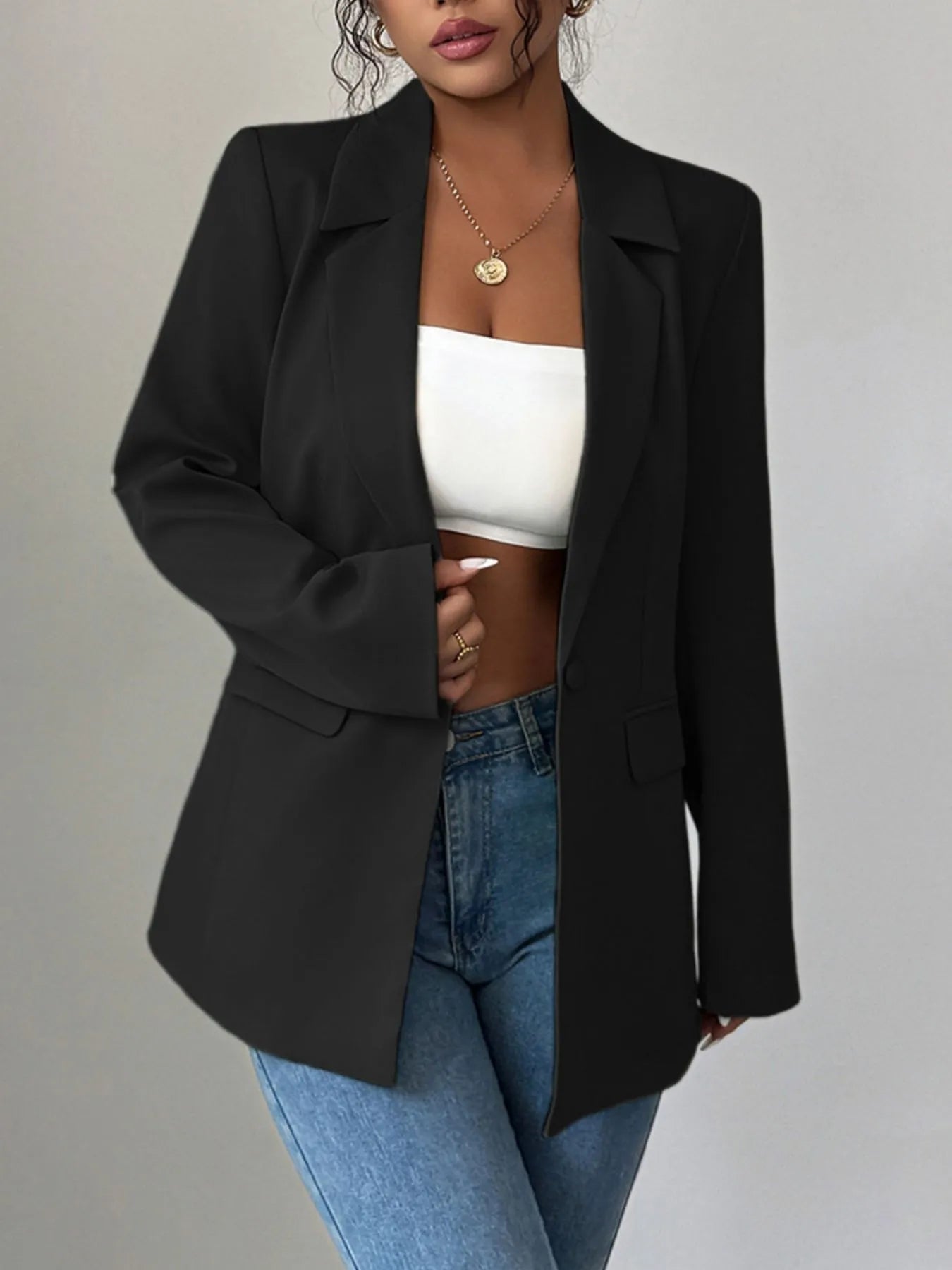 Chaquetilla Clásica de Mujer con Cuello de Solapa - Vestiria