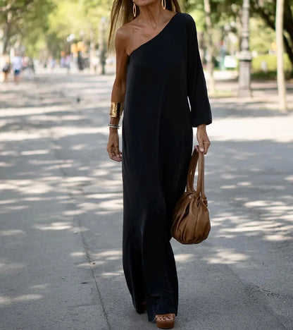 Vestido de un Hombro Chic y Fluido