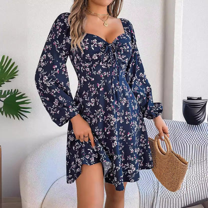 Vestido Floral Noche Verano Corto Elegante - Vestiria