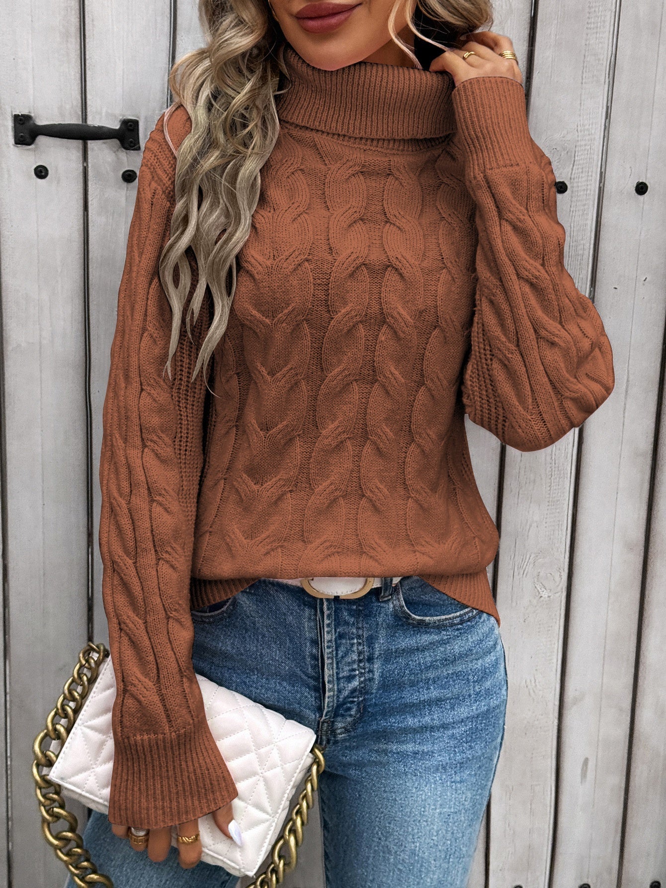 Sudadera cuello alto mujer elegante Freja