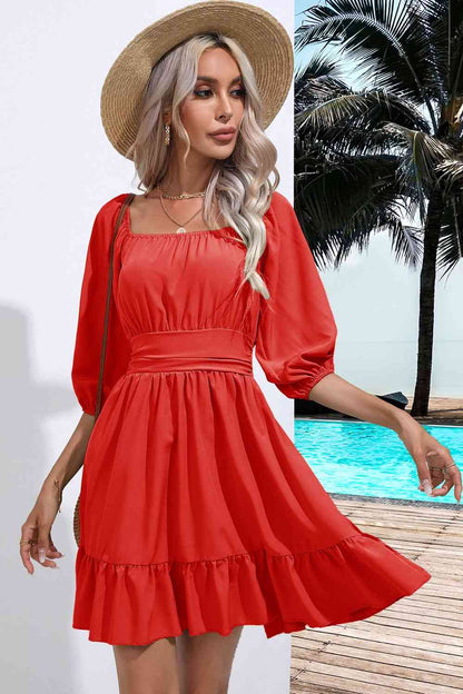 Vestido Boho con Volantes y Espalda Descubierta