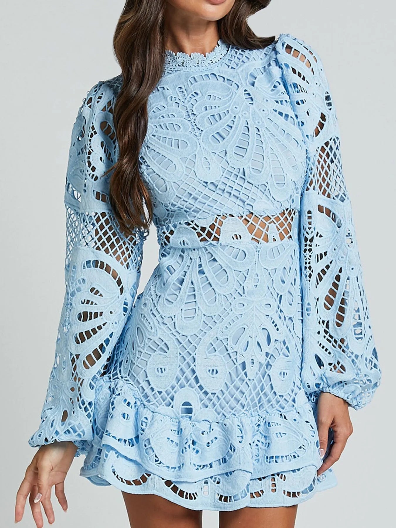 Vestido de Encaje Largo Elegante Mujer