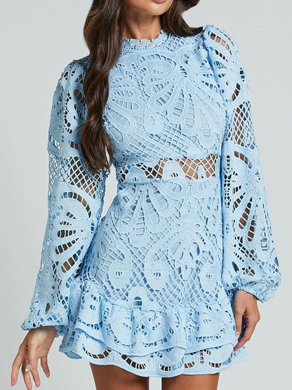 Vestido de Encaje Largo Elegante Mujer