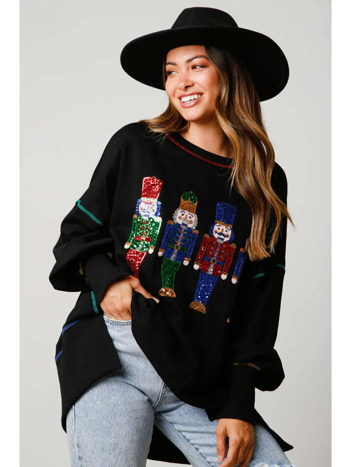 Sudadera Navideña Brillante Mujer Bellota